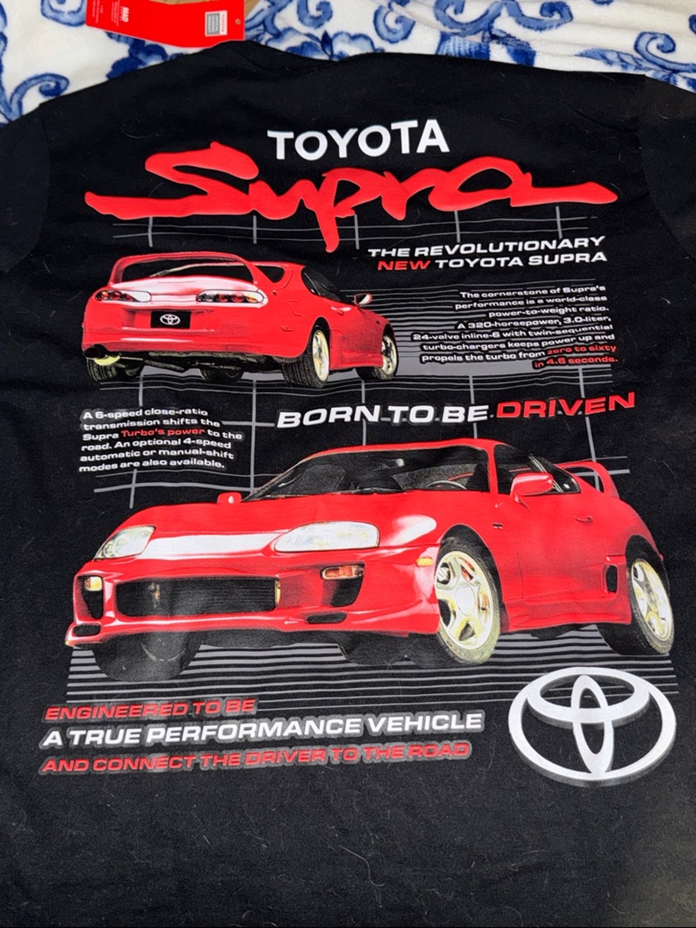 Toyota Supra Black and red graphic Short Sleeve Tee
